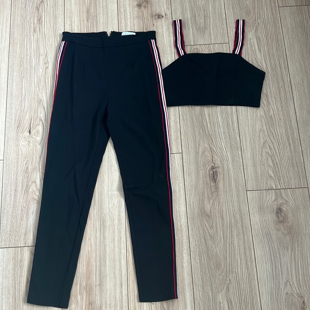 Urban Outfitters Black & Red Striped Set